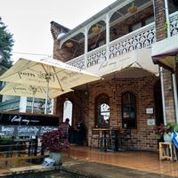 Outside of café at Little May Espresso in Montville