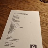 Menu with ingridients used on all the menus at Lyran in Malmo