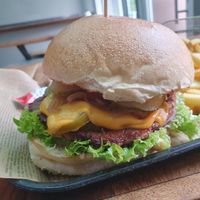 Burger with awesome Cheese BY Meat at StaatsBurger in Berlin