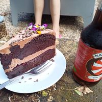 Chocolate cake at Camping Noorderloo in Groningen