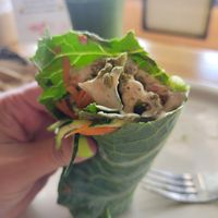 Collard Burrito with Jalapeño Dust on it at Happy Healthy Human in Indian Harbour Beach