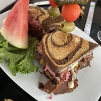Oy vey! Best Reuben experience ever. That corned beef though!!! Must experience for yourself.  at Jonny NoBones at the Old Riverhouse Vegan Village in Fort Lauderdale