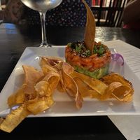 "salmon" tartare at Jonny NoBones at the Old Riverhouse Vegan Village in Fort Lauderdale