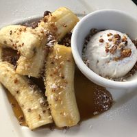 Banana foster at Jonny NoBones at the Old Riverhouse Vegan Village in Fort Lauderdale