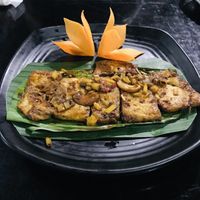 Vegetarian meat with chilli and lemongrass at Hoa Vien  in Hue