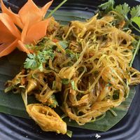 Bun Nghe (turmeric noodles) totally overloaded with fresh turmeric made this taste inedible. at Hoa Vien  in Hue