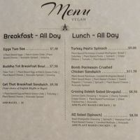 Food Menu at Buddha's Brew in Mesa