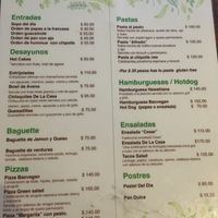 Food menu at BaoVegan in Cancun