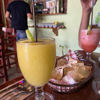Mango and strawberry juices at BaoVegan in Cancun