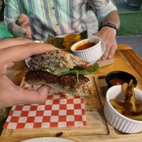 Delicious BaoBurger!  at BaoVegan in Cancun