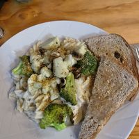 Alfredo pasta. Delicious! at BaoVegan in Cancun
