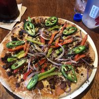 Mexican pizza  at BaoVegan in Cancun
