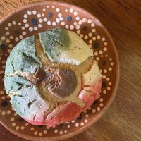 Some pastry in Mexican colors   at BaoVegan in Cancun