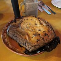 Pib, special item they had for Day of the Dead. Large Tamale-ish dish cooked underground for the special day.  at BaoVegan in Cancun