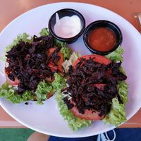 Tostadas de jamaica deliciosas. at BaoVegan in Cancun