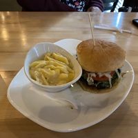 Vegan Mac and Portabella mushroom burger at Magic Tree Pub & Eatery in Boardman