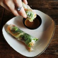 Fresh taste with a nice touch of peanutbutter from the sauce at Comcha Vegan in Berlin