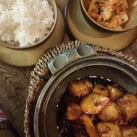 The very salty tofu sot chua cay at Comcha Vegan in Berlin