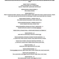 Vegan menu at Hey Joe in Brisbane