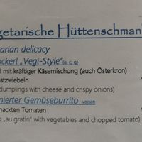 Vegetarian and vegan options at Krummholzhütte in Haus