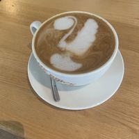 latte with oat milk at The Brick Coffee Factory in Lodz