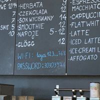 menu at The Brick Coffee Factory in Lodz