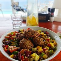 Falafel Mexican bowl at Bluerama in Koh Phangan
