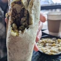 Vegan breakfast burrito filling at The Exchange in Colorado Springs