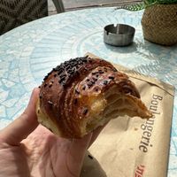 Vegan chocolate croissant (flaky!)  at Maafe Tsarfati Daari in Rishon Letsiyon