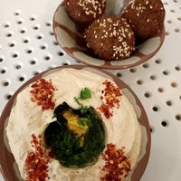 Hummus and falafel at Tahina Bite in Budapest