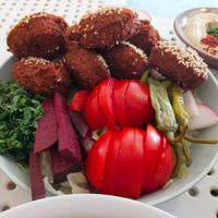 Falafels and veg at Tahina Bite in Budapest