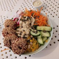 Go green bowl at Tahina Bite in Budapest