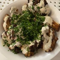 fried cauliflower with tahini   at Tahina Bite in Budapest