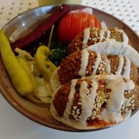 Falafel tacos at Tahina Bite in Budapest