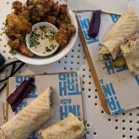 TB Classic sandwiches + Fried Cauliflower with Tahina sauce #Veganuary at Tahina Bite in Budapest