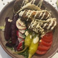 gf falafel tacos  at Tahina Bite in Budapest