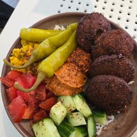 Spicy bowl at Tahina Bite in Budapest