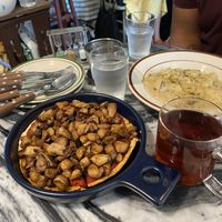 Champignon pizza + Mushroom cream gnocchi  at Chez Valerie 셰 발레리 in Seoul