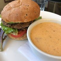 Vegan sun burger  at Kameleon Food and Drink in Quadra Island