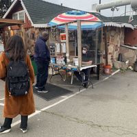 Outside setup for Covid   at Flacos in Berkeley