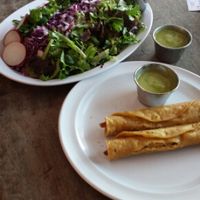 Huarache with taquitos at Flacos in Berkeley
