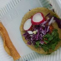 taco and taquito filled with tofu at Flacos in Berkeley