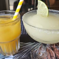 Nonalcoholic mango margarita and traditional margarita at Mexicana in Tel Aviv