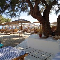 Lots of choice for seating in a nice outdoor area overlooking the beach at Seacret in Zakinthos