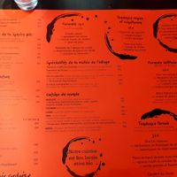 Menu at Bistro Tinto in Barcelonnette
