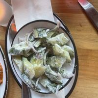 Dill Potato salad made vegan  at Shy Bird in Cambridge
