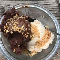 Chocolate sorbet and hazelnut  at Eisbüttel in Hamburg