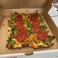 vegan cheese + bbq tempeh + spinach at Satch Squared in Gainesville