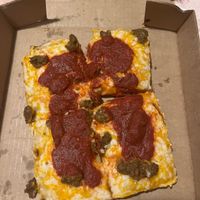 Vegan deep dish pizza full image  at Satch Squared in Gainesville