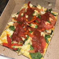 garden variety pie w vegan cheese for 19$  at Satch Squared in Gainesville